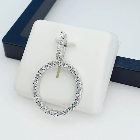 "925 Sterling Silver Cubic Zirconia Initial Pendant, UU1P6A6181 - Picture 2 of 9